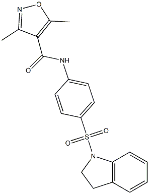 N-[4-(2,3-dihydroindol-1-ylsulfonyl)phenyl]-3,5-dimethyl-1,2-oxazole-4-carboxamide|