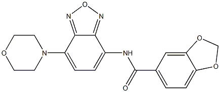 N-(4-morpholin-4-yl-2,1,3-benzoxadiazol-7-yl)-1,3-benzodioxole-5-carboxamide Struktur