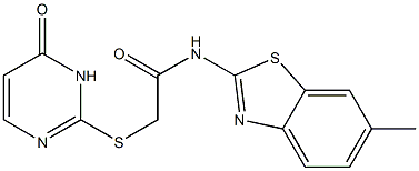 N-(6-methyl-1,3-benzothiazol-2-yl)-2-[(6-oxo-1H-pyrimidin-2-yl)sulfanyl]acetamide Struktur