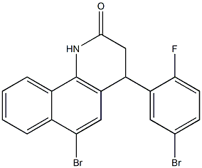 6-bromo-4-(5-bromo-2-fluorophenyl)-3,4-dihydro-1H-benzo[h]quinolin-2-one Struktur