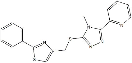 4-[(4-methyl-5-pyridin-2-yl-1,2,4-triazol-3-yl)sulfanylmethyl]-2-phenyl-1,3-thiazole Struktur