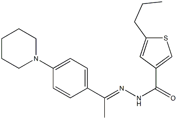 N-[(E)-1-(4-piperidin-1-ylphenyl)ethylideneamino]-5-propylthiophene-3-carboxamide Struktur