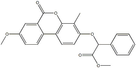 methyl 2-(8-methoxy-4-methyl-6-oxobenzo[c]chromen-3-yl)oxy-2-phenylacetate Struktur