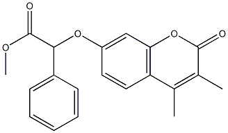 methyl 2-(3,4-dimethyl-2-oxochromen-7-yl)oxy-2-phenylacetate Struktur