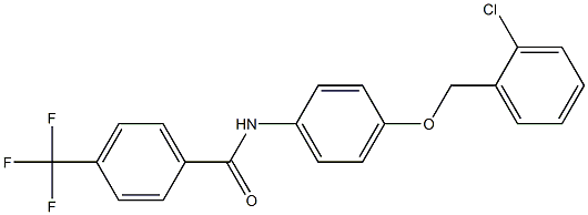 N-[4-[(2-chlorophenyl)methoxy]phenyl]-4-(trifluoromethyl)benzamide Struktur