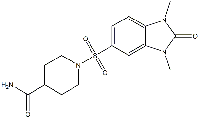 1-(1,3-dimethyl-2-oxobenzimidazol-5-yl)sulfonylpiperidine-4-carboxamide Struktur