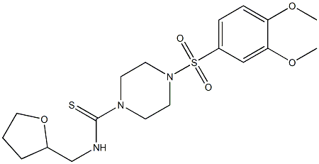 4-(3,4-dimethoxyphenyl)sulfonyl-N-(oxolan-2-ylmethyl)piperazine-1-carbothioamide Struktur