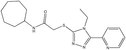 N-cycloheptyl-2-[(4-ethyl-5-pyridin-2-yl-1,2,4-triazol-3-yl)sulfanyl]acetamide Struktur