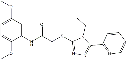 N-(2,5-dimethoxyphenyl)-2-[(4-ethyl-5-pyridin-2-yl-1,2,4-triazol-3-yl)sulfanyl]acetamide Struktur