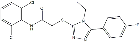 N-(2,6-dichlorophenyl)-2-[[4-ethyl-5-(4-fluorophenyl)-1,2,4-triazol-3-yl]sulfanyl]acetamide Struktur