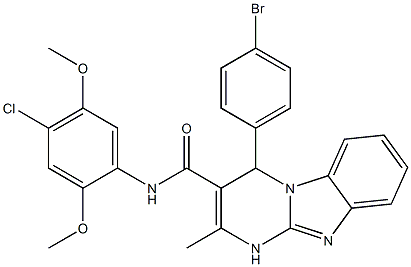 4-(4-bromophenyl)-N-(4-chloro-2,5-dimethoxyphenyl)-2-methyl-1,4-dihydropyrimido[1,2-a]benzimidazole-3-carboxamide Struktur