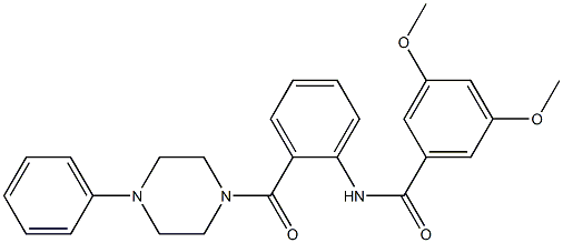 3,5-dimethoxy-N-[2-(4-phenylpiperazine-1-carbonyl)phenyl]benzamide Struktur