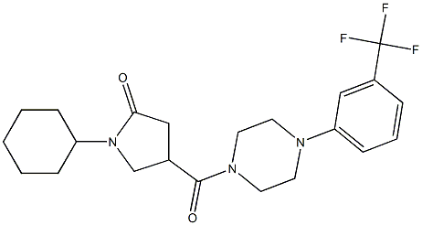 1-cyclohexyl-4-[4-[3-(trifluoromethyl)phenyl]piperazine-1-carbonyl]pyrrolidin-2-one Struktur