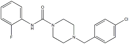 4-[(4-chlorophenyl)methyl]-N-(2-fluorophenyl)piperazine-1-carboxamide Struktur