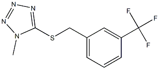 1-methyl-5-[[3-(trifluoromethyl)phenyl]methylsulfanyl]tetrazole Struktur