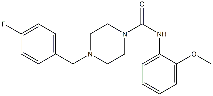 4-[(4-fluorophenyl)methyl]-N-(2-methoxyphenyl)piperazine-1-carboxamide Struktur