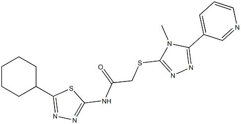 N-(5-cyclohexyl-1,3,4-thiadiazol-2-yl)-2-[(4-methyl-5-pyridin-3-yl-1,2,4-triazol-3-yl)sulfanyl]acetamide Struktur