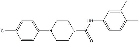 4-(4-chlorophenyl)-N-(3,4-dimethylphenyl)piperazine-1-carboxamide Struktur