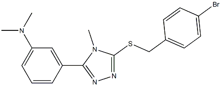 3-[5-[(4-bromophenyl)methylsulfanyl]-4-methyl-1,2,4-triazol-3-yl]-N,N-dimethylaniline Struktur