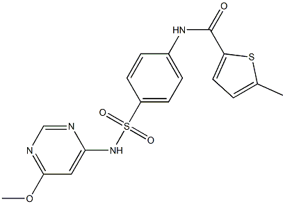 N-[4-[(6-methoxypyrimidin-4-yl)sulfamoyl]phenyl]-5-methylthiophene-2-carboxamide Struktur