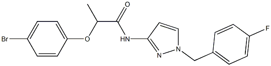 2-(4-bromophenoxy)-N-[1-[(4-fluorophenyl)methyl]pyrazol-3-yl]propanamide Struktur