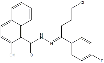 N-[(E)-[4-chloro-1-(4-fluorophenyl)butylidene]amino]-2-hydroxynaphthalene-1-carboxamide Struktur