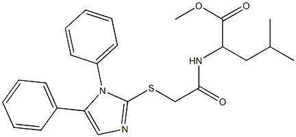 methyl 2-[[2-(1,5-diphenylimidazol-2-yl)sulfanylacetyl]amino]-4-methylpentanoate Struktur