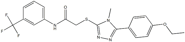 2-[[5-(4-ethoxyphenyl)-4-methyl-1,2,4-triazol-3-yl]sulfanyl]-N-[3-(trifluoromethyl)phenyl]acetamide Struktur