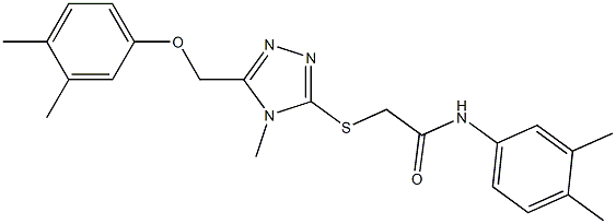 2-[[5-[(3,4-dimethylphenoxy)methyl]-4-methyl-1,2,4-triazol-3-yl]sulfanyl]-N-(3,4-dimethylphenyl)acetamide Struktur