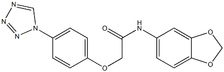 N-(1,3-benzodioxol-5-yl)-2-[4-(tetrazol-1-yl)phenoxy]acetamide Struktur