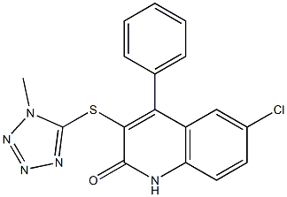 6-chloro-3-(1-methyltetrazol-5-yl)sulfanyl-4-phenyl-1H-quinolin-2-one Struktur