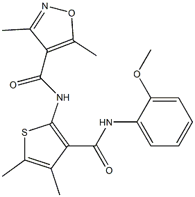 N-[3-[(2-methoxyphenyl)carbamoyl]-4,5-dimethylthiophen-2-yl]-3,5-dimethyl-1,2-oxazole-4-carboxamide Struktur