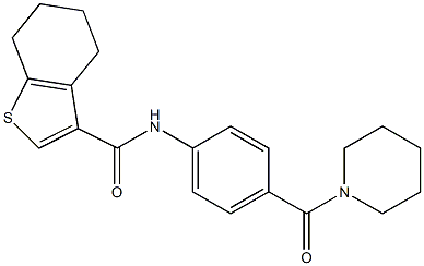 N-[4-(piperidine-1-carbonyl)phenyl]-4,5,6,7-tetrahydro-1-benzothiophene-3-carboxamide Struktur