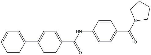 4-phenyl-N-[4-(pyrrolidine-1-carbonyl)phenyl]benzamide Structure