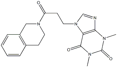 7-[3-(3,4-dihydro-1H-isoquinolin-2-yl)-3-oxopropyl]-1,3-dimethylpurine-2,6-dione Struktur