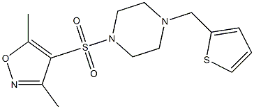 3,5-dimethyl-4-[4-(thiophen-2-ylmethyl)piperazin-1-yl]sulfonyl-1,2-oxazole Struktur