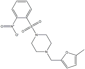 1-[(5-methylfuran-2-yl)methyl]-4-(2-nitrophenyl)sulfonylpiperazine Struktur