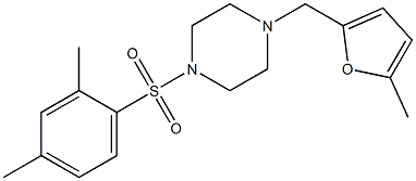 1-(2,4-dimethylphenyl)sulfonyl-4-[(5-methylfuran-2-yl)methyl]piperazine Struktur