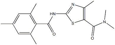 N,N,4-trimethyl-2-[(2,4,6-trimethylbenzoyl)amino]-1,3-thiazole-5-carboxamide Struktur