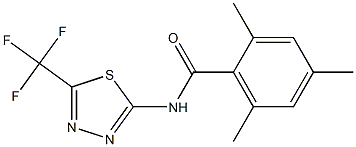 2,4,6-trimethyl-N-[5-(trifluoromethyl)-1,3,4-thiadiazol-2-yl]benzamide Struktur