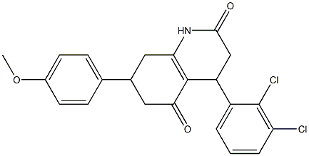 4-(2,3-dichlorophenyl)-7-(4-methoxyphenyl)-1,3,4,6,7,8-hexahydroquinoline-2,5-dione Struktur