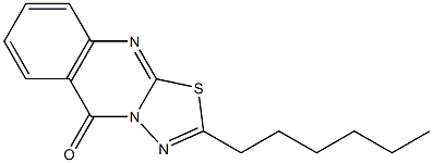 2-hexyl-[1,3,4]thiadiazolo[2,3-b]quinazolin-5-one Struktur