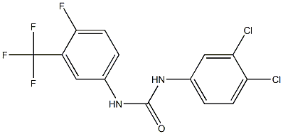 1-(3,4-dichlorophenyl)-3-[4-fluoro-3-(trifluoromethyl)phenyl]urea Struktur