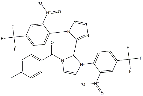 (4-methylphenyl)-[3-[2-nitro-4-(trifluoromethyl)phenyl]-2-[1-[2-nitro-4-(trifluoromethyl)phenyl]imidazol-2-yl]-2H-imidazol-1-yl]methanone Struktur