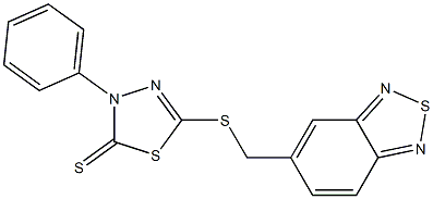 5-(2,1,3-benzothiadiazol-5-ylmethylsulfanyl)-3-phenyl-1,3,4-thiadiazole-2-thione Struktur