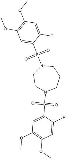 1,4-bis[(2-fluoro-4,5-dimethoxyphenyl)sulfonyl]-1,4-diazepane Struktur