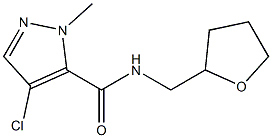 4-chloro-2-methyl-N-(oxolan-2-ylmethyl)pyrazole-3-carboxamide Struktur