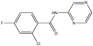 2-chloro-4-fluoro-N-pyrazin-2-ylbenzamide Struktur