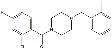 (2-chloro-4-fluorophenyl)-[4-[(2-methylphenyl)methyl]piperazin-1-yl]methanone Struktur