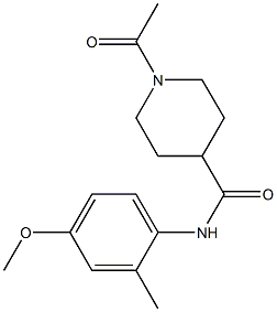 1-acetyl-N-(4-methoxy-2-methylphenyl)piperidine-4-carboxamide Struktur